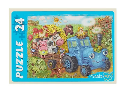 Пазл 24 элемента "Веселый трактор №7" 300х215 мм - фото 3