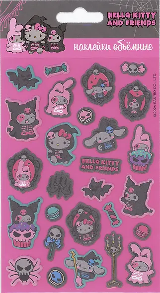 Наклейки объемные 110х200 "Хеллоу Китти и друзья Хэллоуин" - фото 1