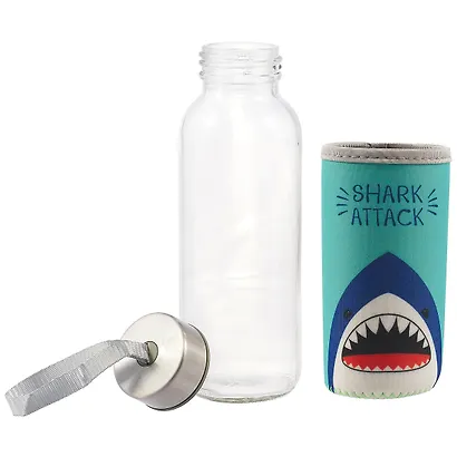 Бутылка в чехле с цветом Акула Shark Attack (стекло) (300мл) (12-07229-238) - фото 2