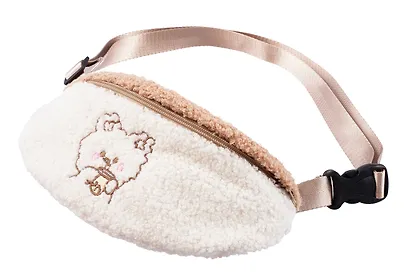 Сумочка-бананка Kawaii Мишка (белая) (иск.мех-барашек) (22х15) (12-38092-202405-B13) - фото 3