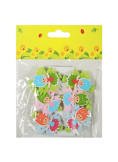 Набор прищепок, 6 шт, в пакете с хедером, феи (11-06943-11) - фото 1