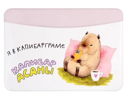 Чехол для карточек горизонтальный Капибара Я в капибарграме - фото 1