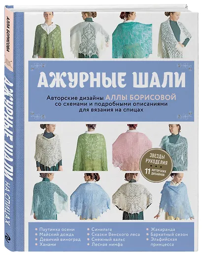 Ажурные шали. Авторские дизайны Аллы Борисовой со схемами и подробными описаниями для вязания на спицах - фото 3