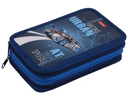 Пенал 3отд. "Скорость и мощь" 190*110мм, молния, глянц.ламинация, таблица умножения, инд.уп. - фото 1