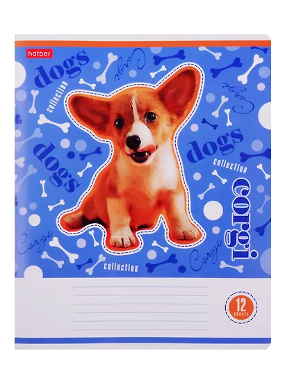 Тетрадь в клетку Hatber, "Из жизни корги", 12 листов, в ассортименте - фото 1
