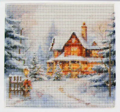 Алмазная мозаика классическая, с подрамником, с полным заполнением "Декабрьское утро", 20 х 20 см - фото 1