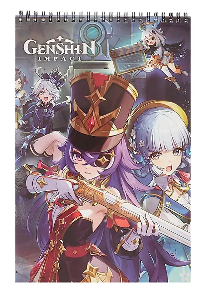 Геншин. Творческий блокнот cо стикерами A4. Шеврез и Аяка - фото 1