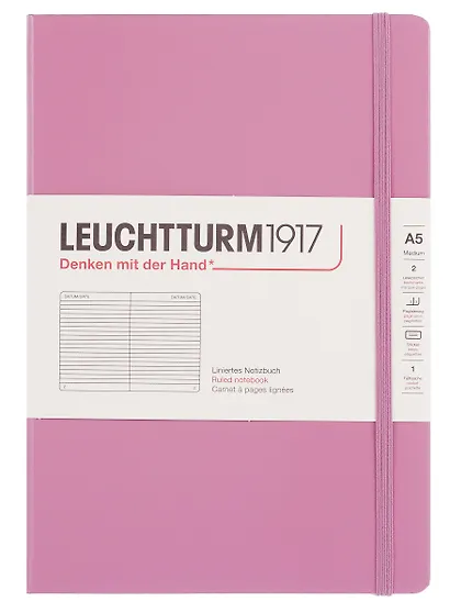 Книга для записей A5 125л лин. "Medium" тв.обложка, цвет пыльная роза, Leuchtturm1917 - фото 1