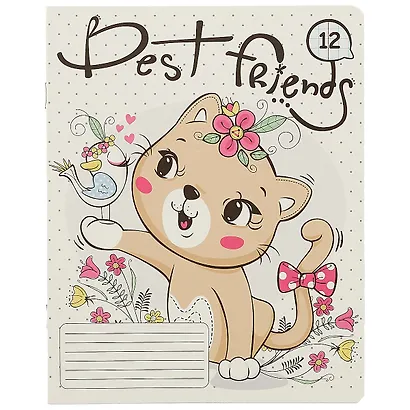 Тетрадь в клетку Academy Style, "Веселые зверята", 12 листов, в ассортименте - фото 6