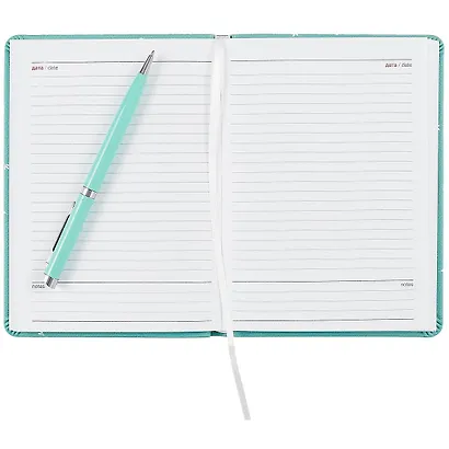 Ежедневник недат. А6+ 96л 120*170 "Forest" зеленый, иск.кожа, интегр.переплет, тисн.фольгой, ляссе - фото 3