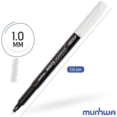 Маркер перманентный MunHwa, белый 1 мм - фото 3