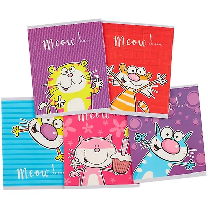 Тетрадь в клетку Unnika, "Весёлый кот", 48 листов, в ассортименте - фото 7