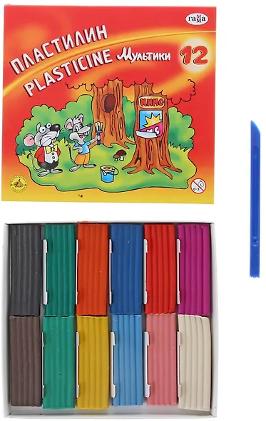 Пластилин Гамма, "Мультики", 12 цветов - фото 2