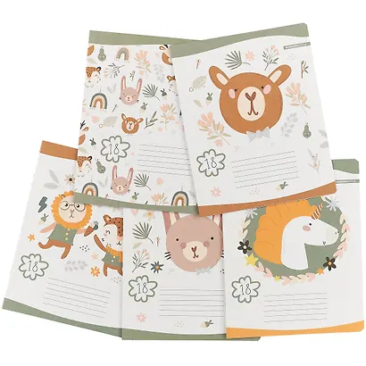 Тетрадь в клетку Academy Style, "Зверята Бохо", 18 листов, в ассортименте - фото 7