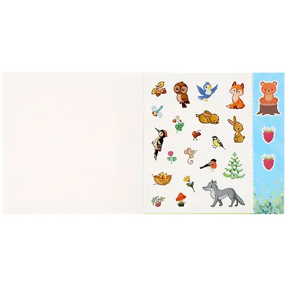 Развивающие многоразовые наклейки. Лесные животные. 35 наклеек - фото 2