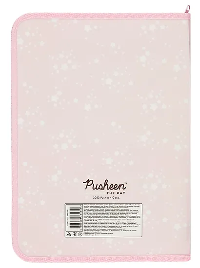 Папка для тетрадей А4 "Pusheen" 32,5*23*2,5, розовая, пластик, молния с трех сторон - фото 2