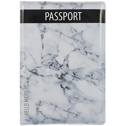 Обложка для паспорта Мрамор серый (ПВХ бокс) - фото 1