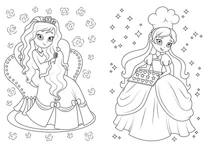 Принцесса. Раскраска - фото 4