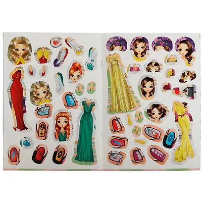 Одень куклу. Салон красоты. 50 многоразовых наклеек - фото 3