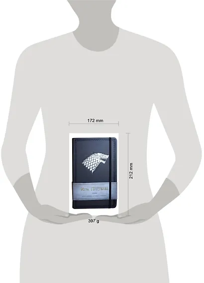 Книга для записей А5+ 96л лин. "Игра престолов. Дом Старков" 7БЦ, иск.кожа, тиснение, карта Вестероса на форзаце, резинка, внутр.карманы, Эксмо - фото 3