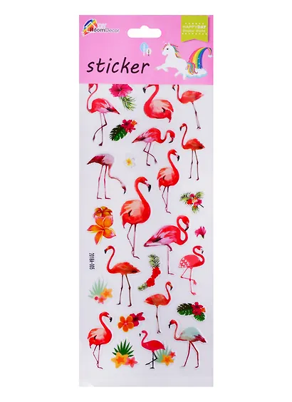 Стикеры ПВС фламинго 2018A-005 ,кактусы 2018A-001 (2018A) - фото 1