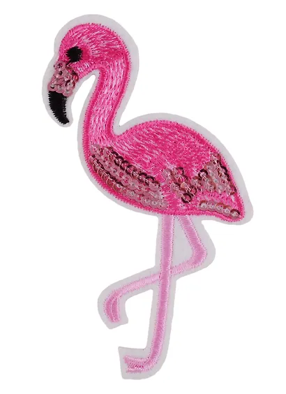 Термонаклейки Фламинго с блестками, 8х11см - фото 1