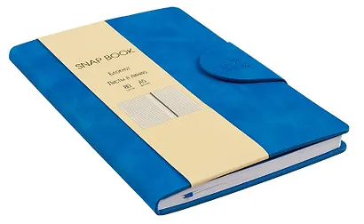 Книга для записей. А5 80л лин. "Snap book. No 4" иск.кожа, тв.переплет, магн. клапан, термотеснение, ляссе, инд.уп. - фото 4