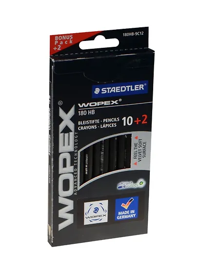 Карандаш Staedtler, Wopex Black, чернографитный HB - фото 1