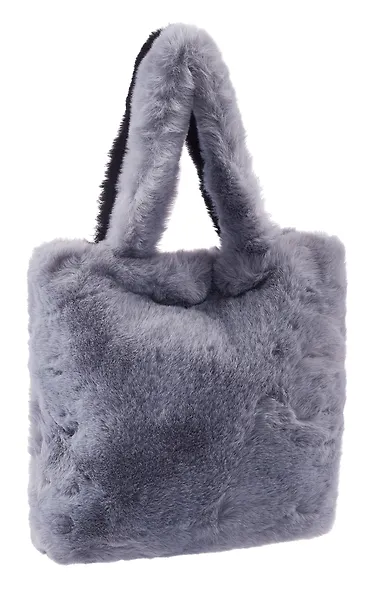 Сумка-шоппер плюшевая Котик (серая) (35х32х7) (12-G13455-202411-B2) - фото 3