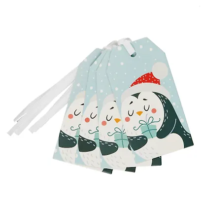 Бирки для украшения подарков "Новогодний Микс" 4шт ассорти - фото 2