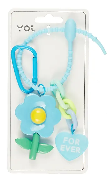 Брелок с карабином и подвесками Цветок For Ever (пластик) (Yoi) (12-4305-Y1) - фото 4