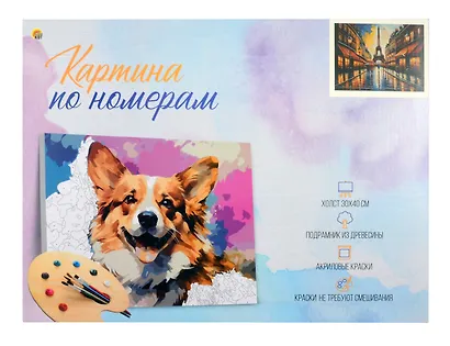 Картина по номерам 30х40 см. 30 цветов. На подрамнике. "Проспект в Париже" - фото 2