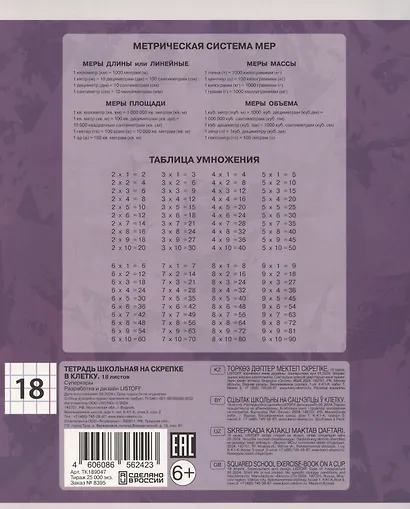 Тетрадь в клетку Listoff, "Суперкары", 18 листов, в ассортименте - фото 3