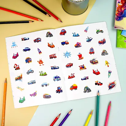 Раскраска с наклейками. Машинки (48 наклеек) - фото 2