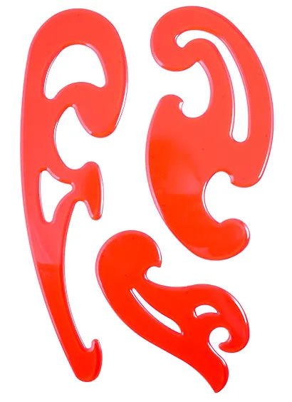 Лекала 3 штуки, пластик - фото 2