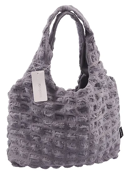 Сумка-шоппер стеганая (серая) (текстиль) (35х25) (12-12721-202411-B13) Bookvalno - фото 3