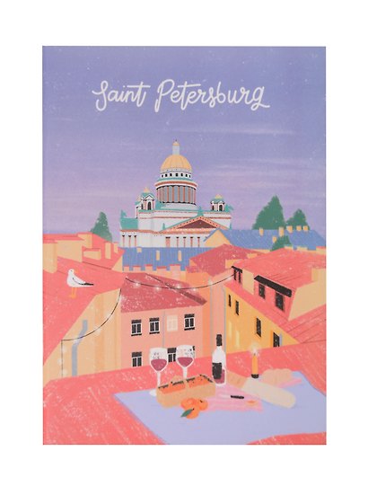 Записная книжка «Марка. Saint Petersburg, крыши.new» А6, нелинованная - фото 1