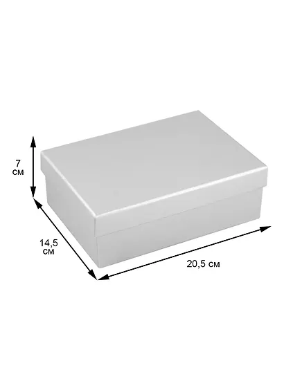 Коробка подарочная "Металлик серый" 14,5*20,5*7см, картон - фото 2