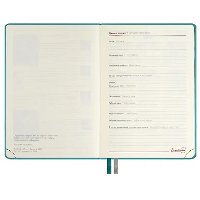 Ежедневник дат. 2025г. А6+ 176л 126х174 "Тиволи глосс" зеленый, кожзам, тв.переплет, блинт.тиснение, вырубка, офсет, ляссе - фото 6
