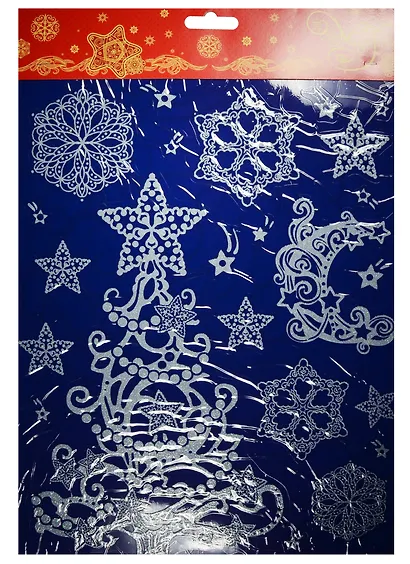 Новогоднее оконное украшение Белоснежная елочка (30х38) - фото 1