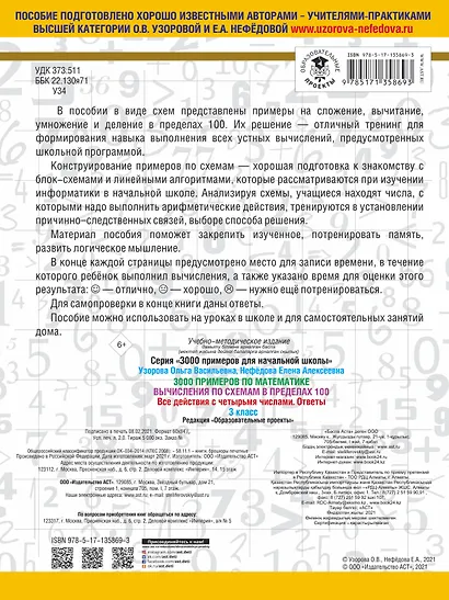 3000 примеров по математике. Вычисления по схемам в пределах 100. Все действия с четырьмя числами. Ответы. 3 класс - фото 2