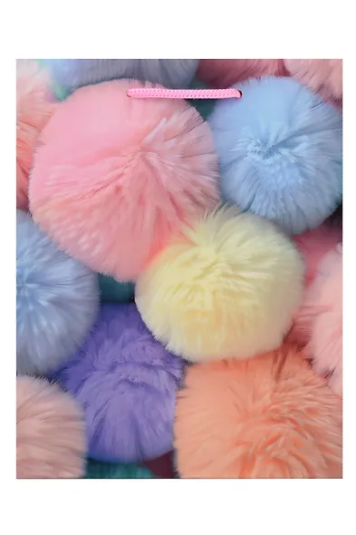 Пакет А5 23*18*10 "Цветные помпоны. Basic" жен., бум.мат.ламинат - фото 2