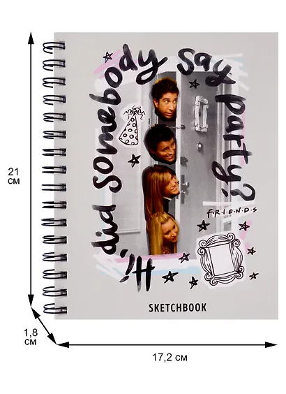 Скетчбук А5 40л "Friends" спираль, плотность бумаги 160гр/м2 - фото 2