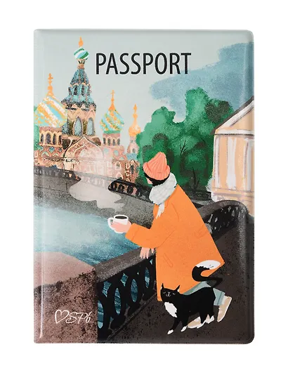 Обложка для паспорта СПб Ноксо Наедине с Петербургом Возле Спаса (ПВХ бокс) (ОП2025-455) - фото 1