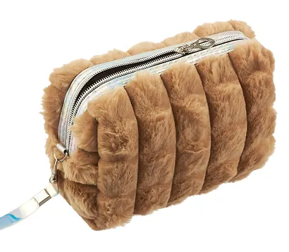 Косметичка плюшевая (кофейная) (текстиль) (20х15) (12-12068-A002) - фото 2