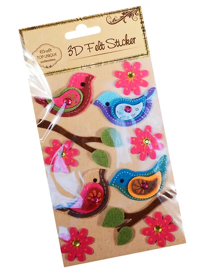 Стикеры 3D фетровый Птички на ветках (S26046339) - фото 3