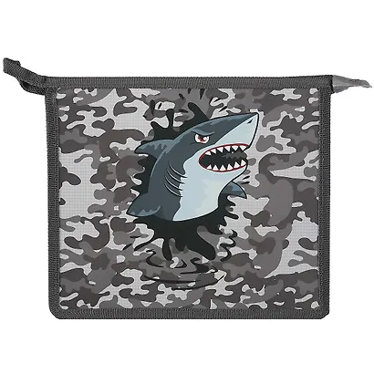 Папка для тетрадей А5 "АКУЛА" 23*20*5см пластиковая, молния - фото 1