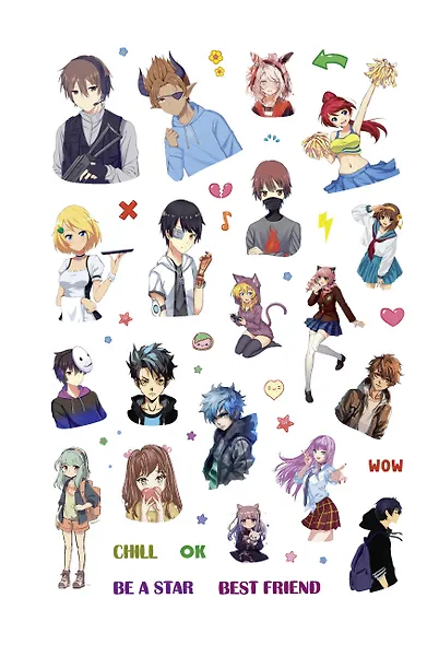 Наклейки Anime Stars - фото 4