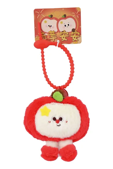 Брелок Яблочко с ножками (текстиль) (9см) (12-202510-HANG_179) - фото 1