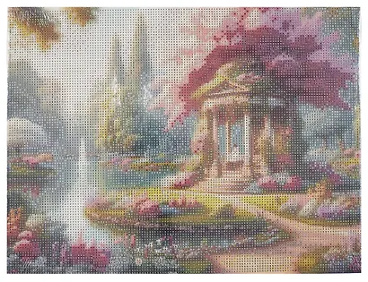 Алмазная мозаика. Классическая с подрамником, с полным заполнением. Волшебный сад 30х40, 30 цветов - фото 1